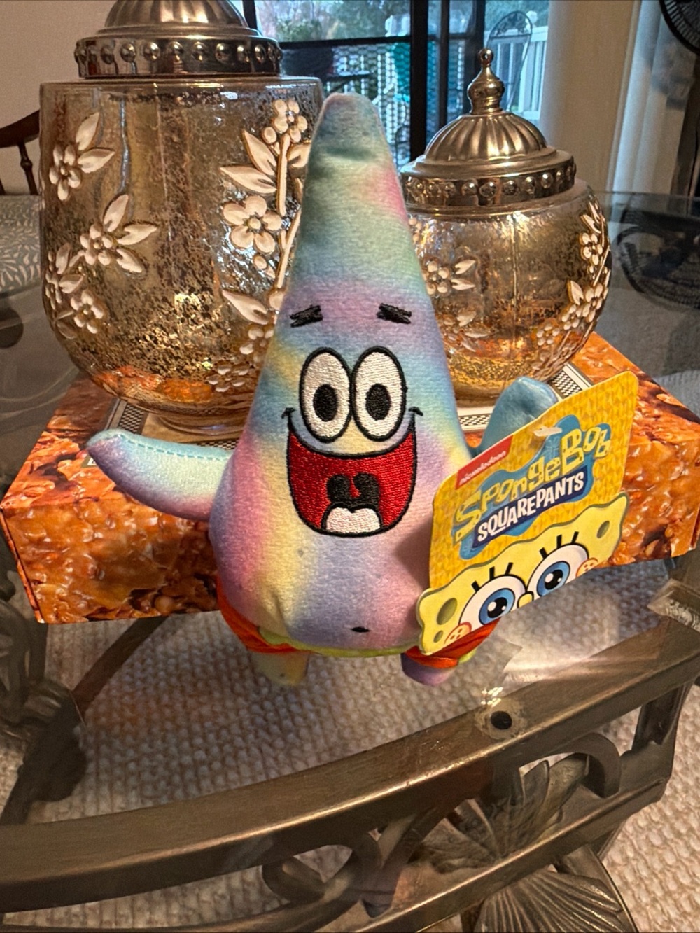 SpongeBob SquarePants Patrick Star Tie Die 7” Stuffed Animal Plush Toy Rare